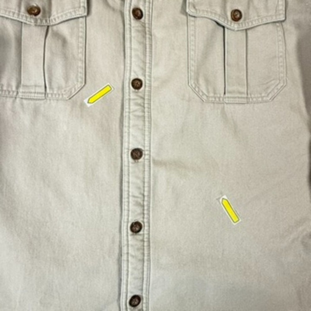 Levis Sherpa Lined Canvas Chore Coat Khaki Grunge Button Shacket Mens XL Utility - Picture 10 of 11